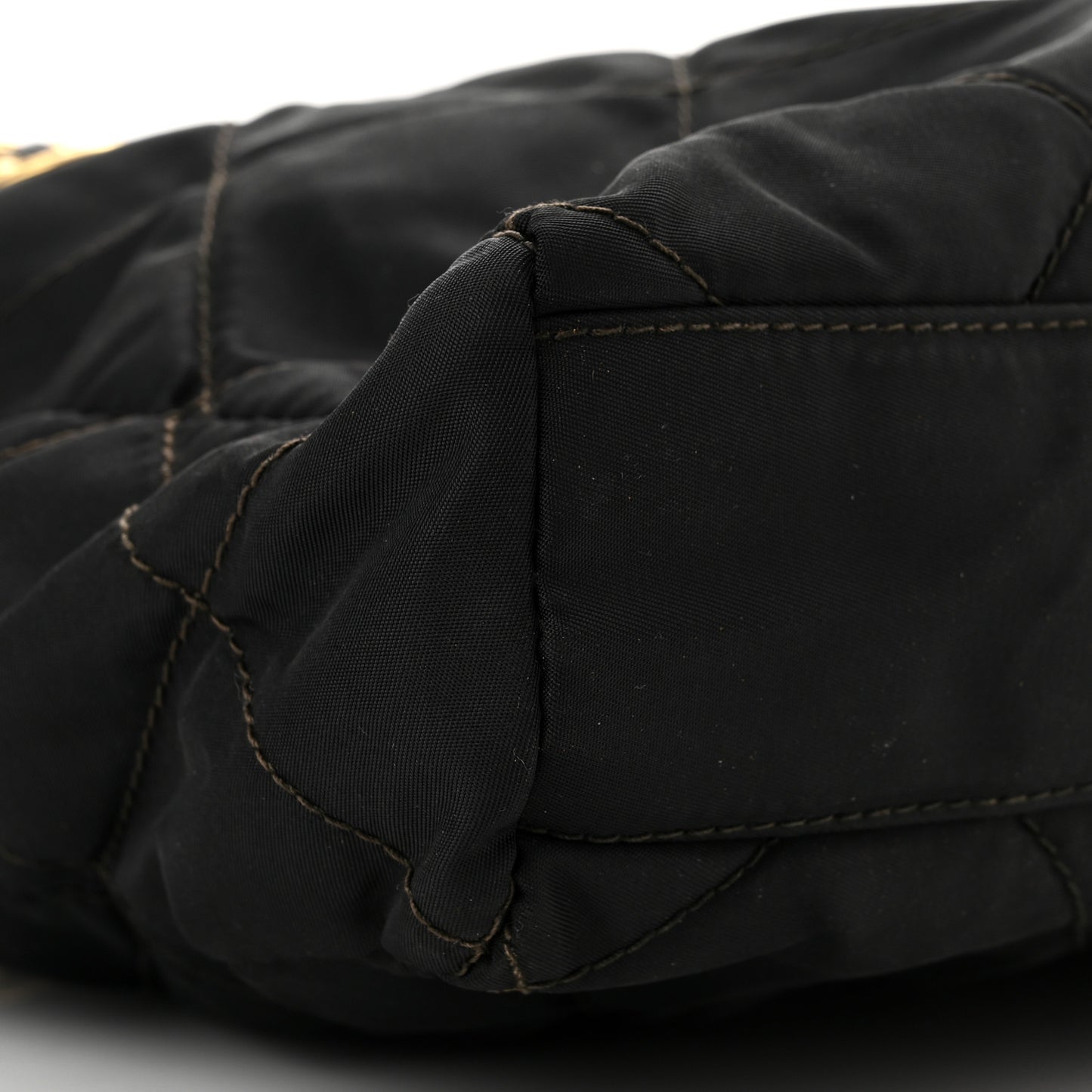 Nylon Tessuto Impuntu Quilted Shoulder Bag Black