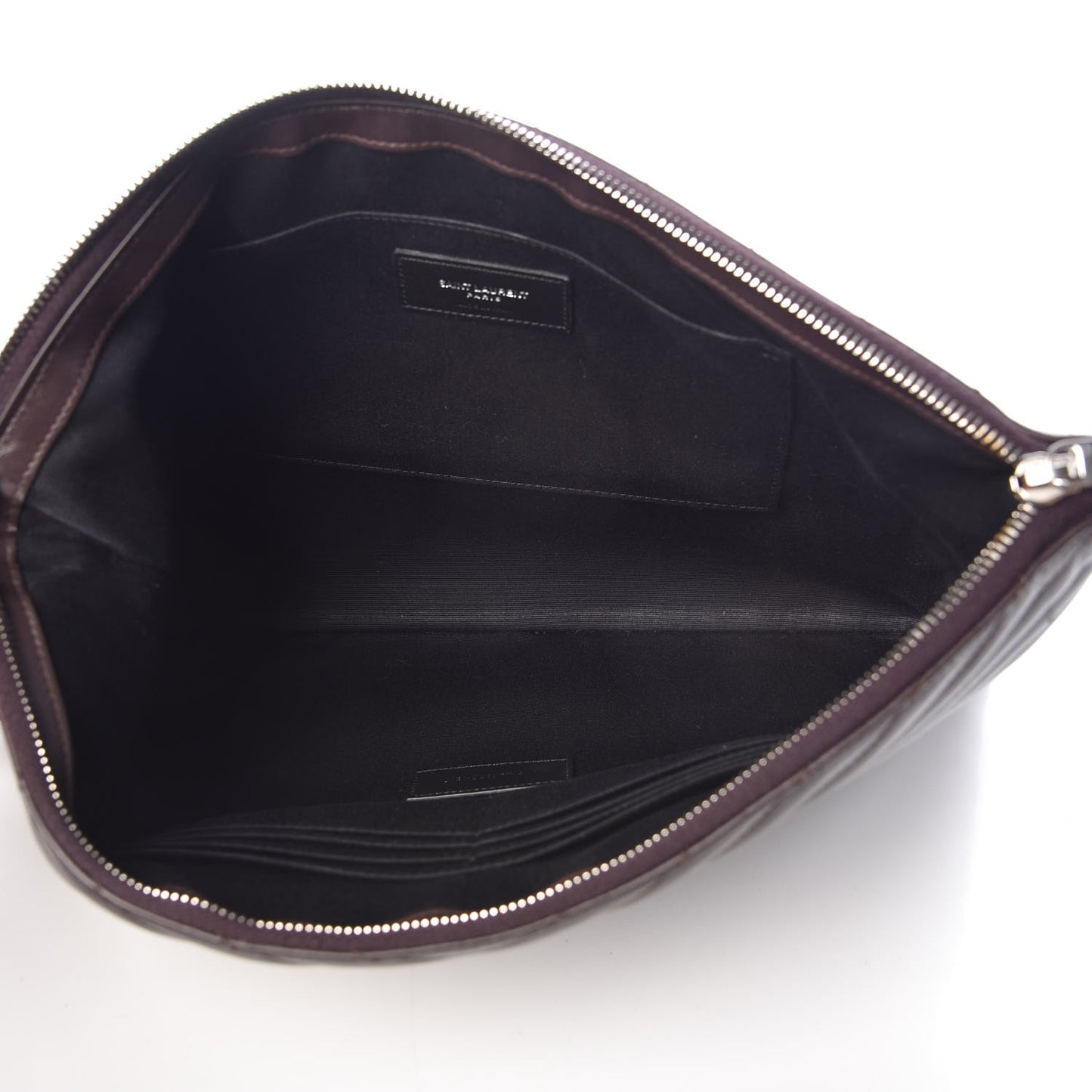 Calfskin Matelasse Chevron Monogram Document Holder Amaranto