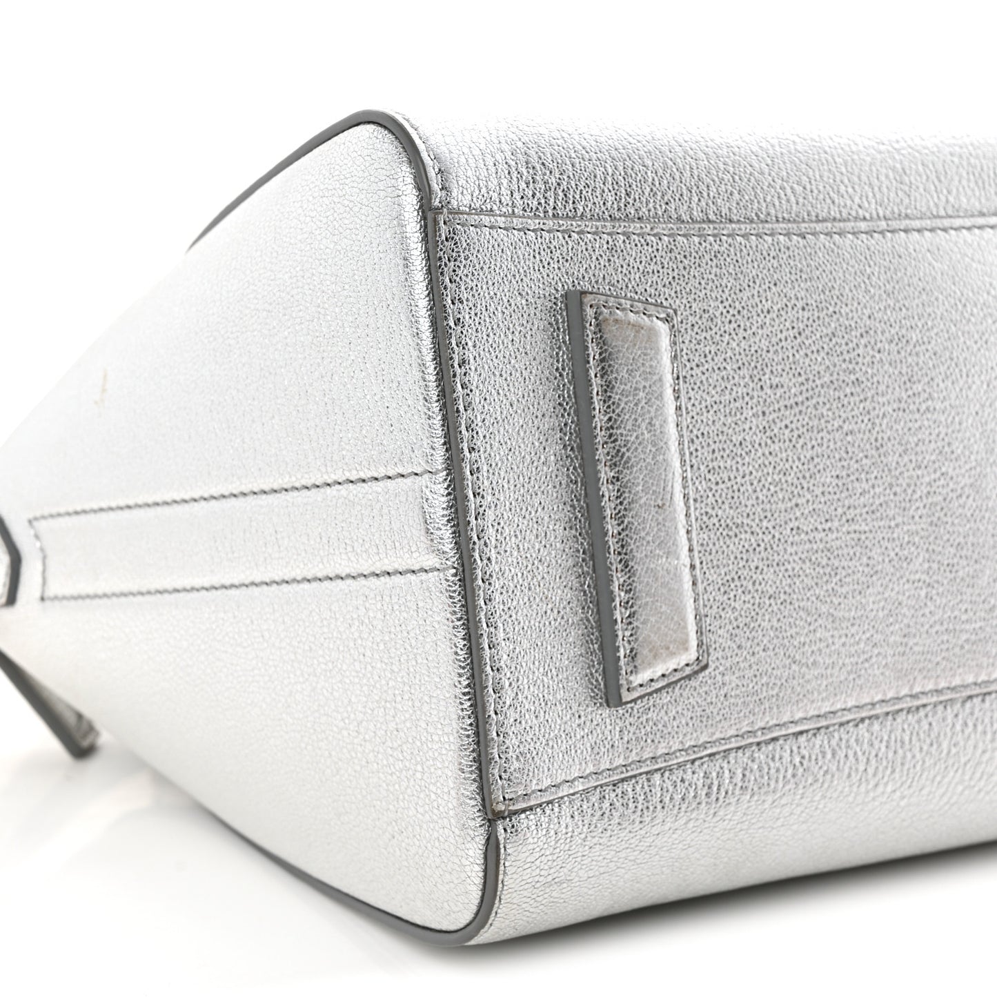Metallic Sugar Goatskin Small Antigona Silver