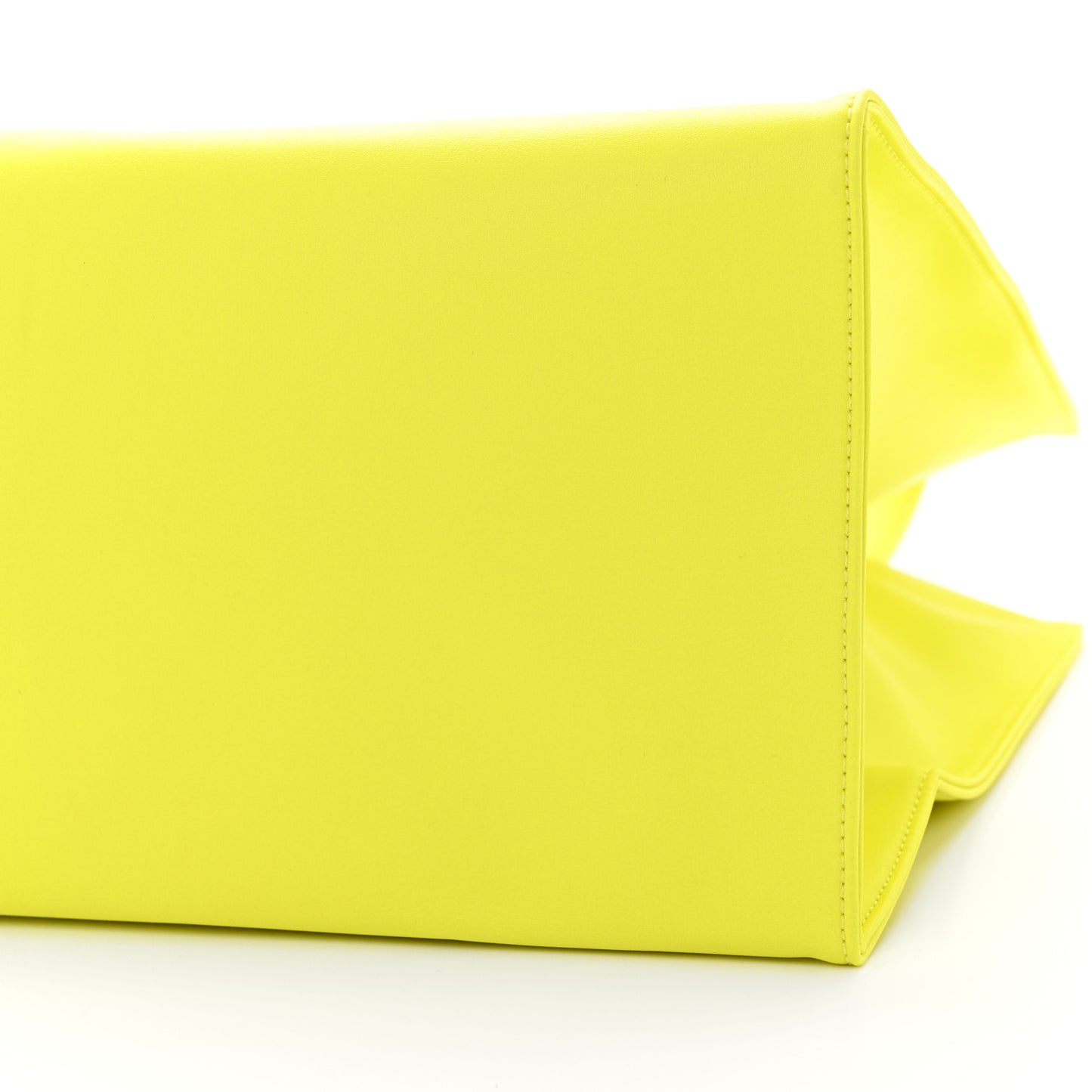 Vegan Leather Large Shopping Bag Highlighter Yellow