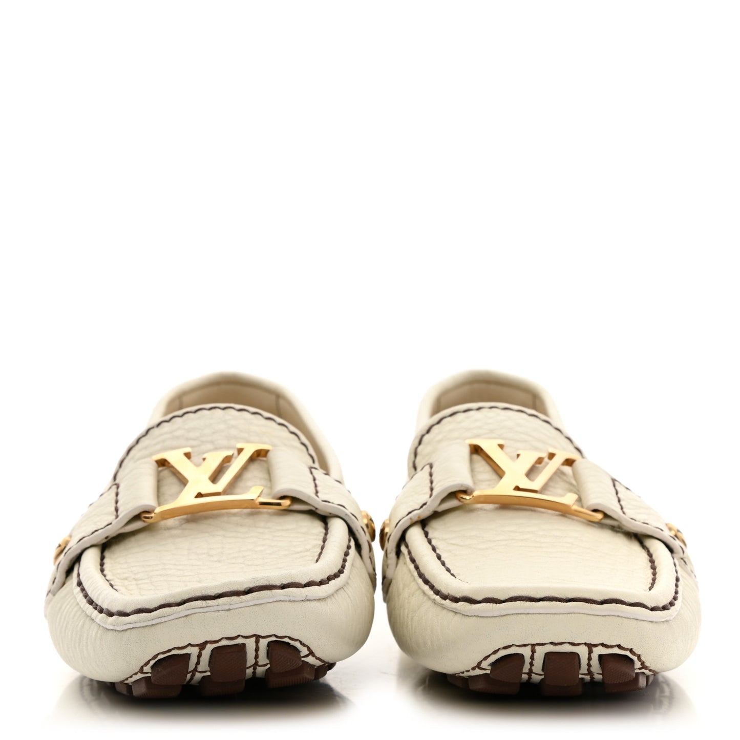 Calfskin Mens Monte Carlo Car Shoe Moccasin Loafers 36.5 White