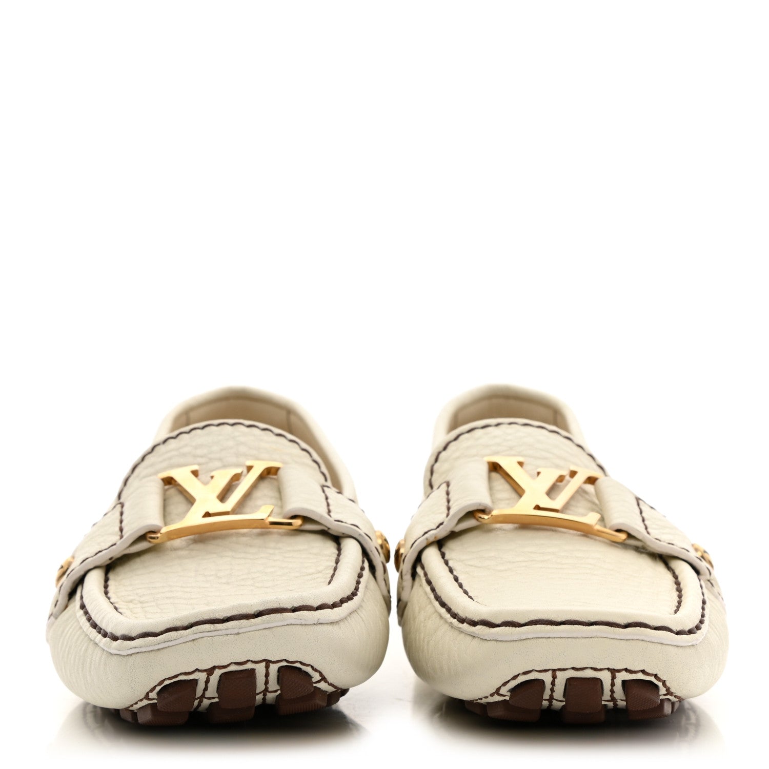 Louis Vuitton Calfskin Mens Monte Carlo Car Shoe Moccasin Loafers 36.5 White 2 of 10