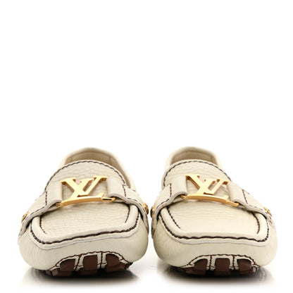 Louis Vuitton Calfskin Mens Monte Carlo Car Shoe Moccasin Loafers 36.5 White 2 of 10