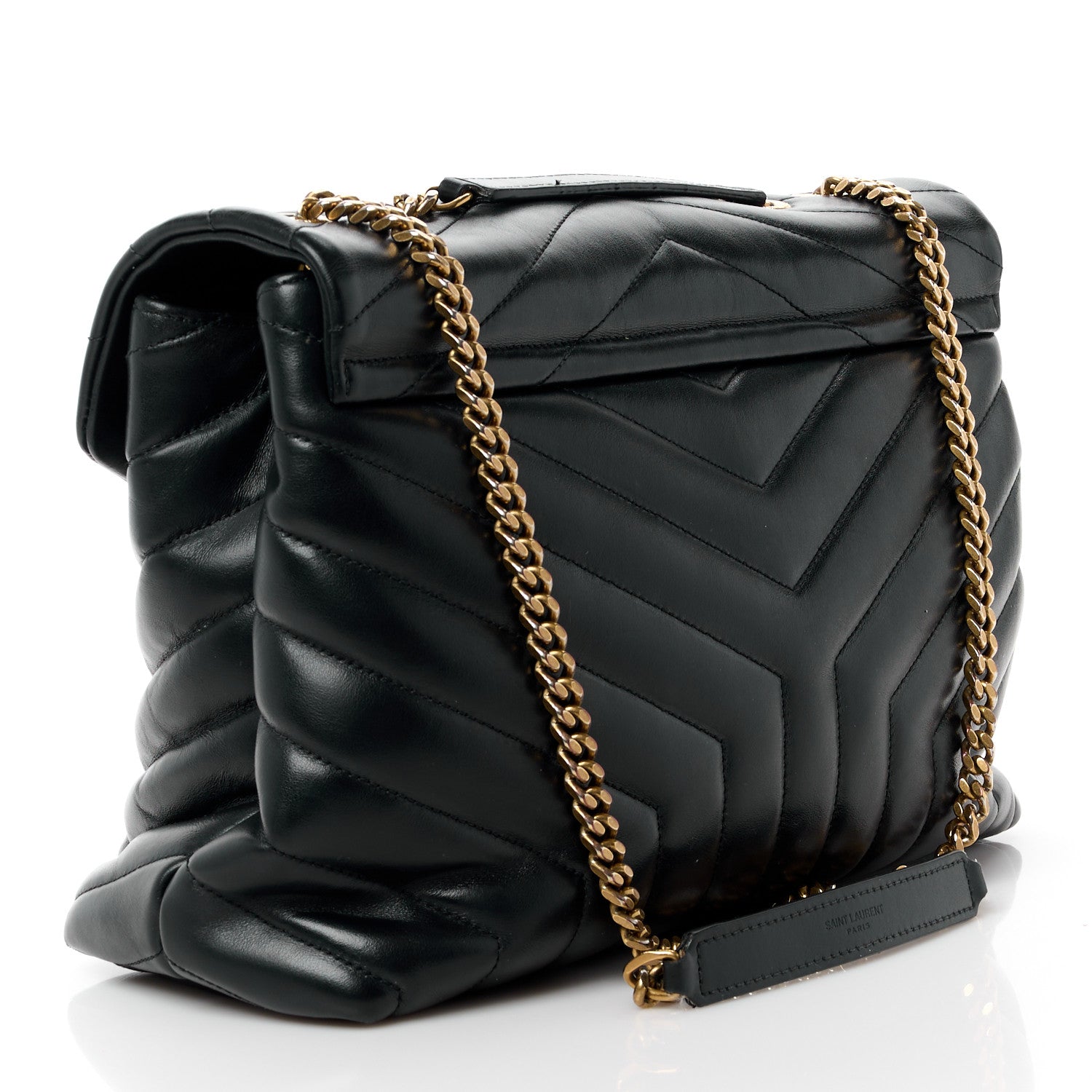 Saint Laurent Calfskin Y Quilted Monogram Medium Loulou Chain Satchel Black 3 of 13