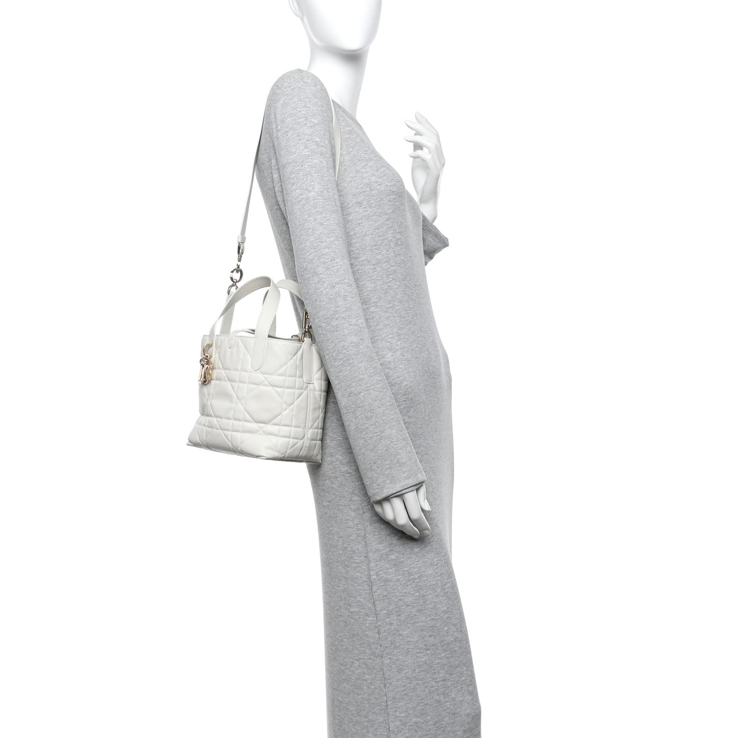 Calfskin Macrocannage Small Toujours Vertical Tote Latte