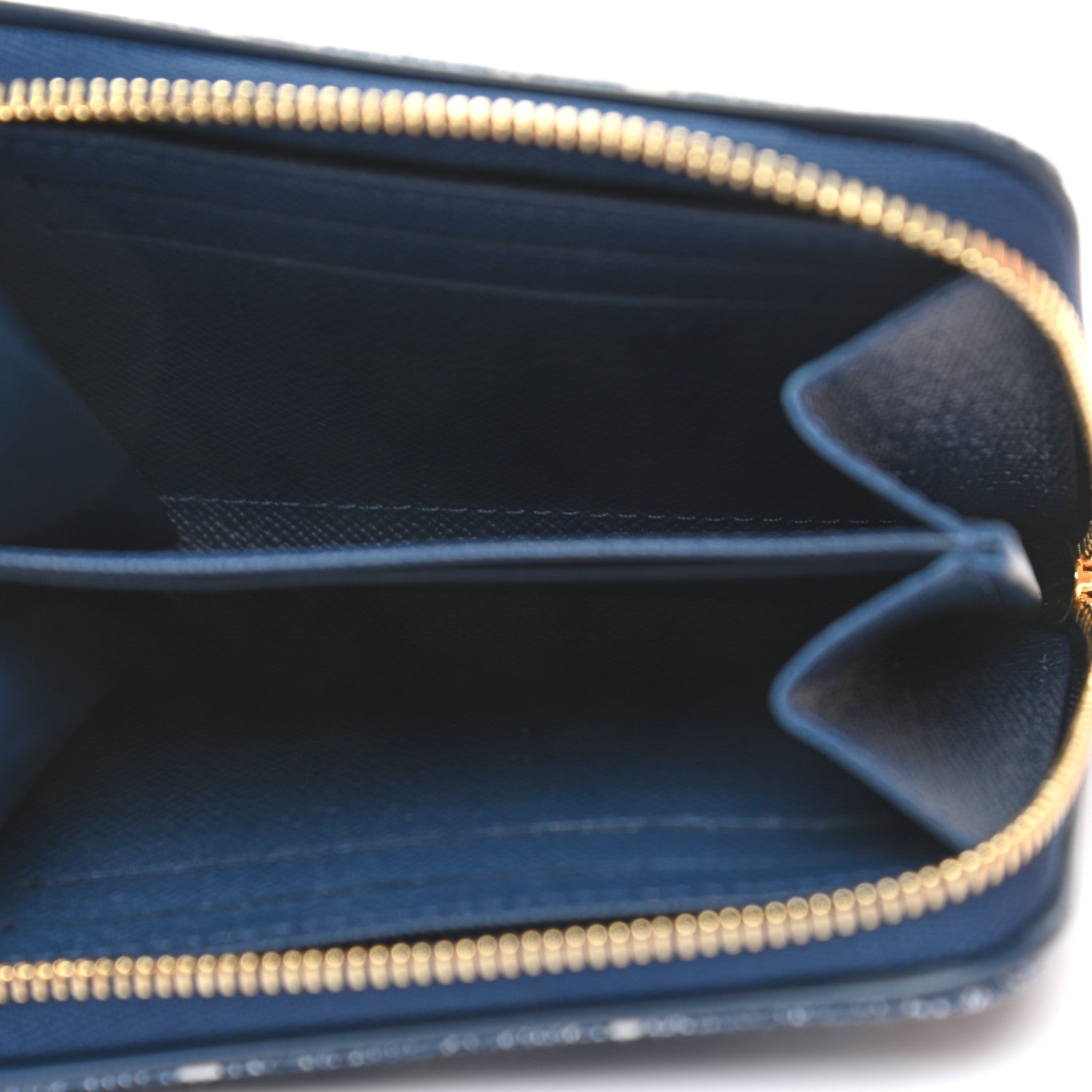 Louis Vuitton Denim Monogram Jacquard Zippy Coin Purse Bleu 4 of 6