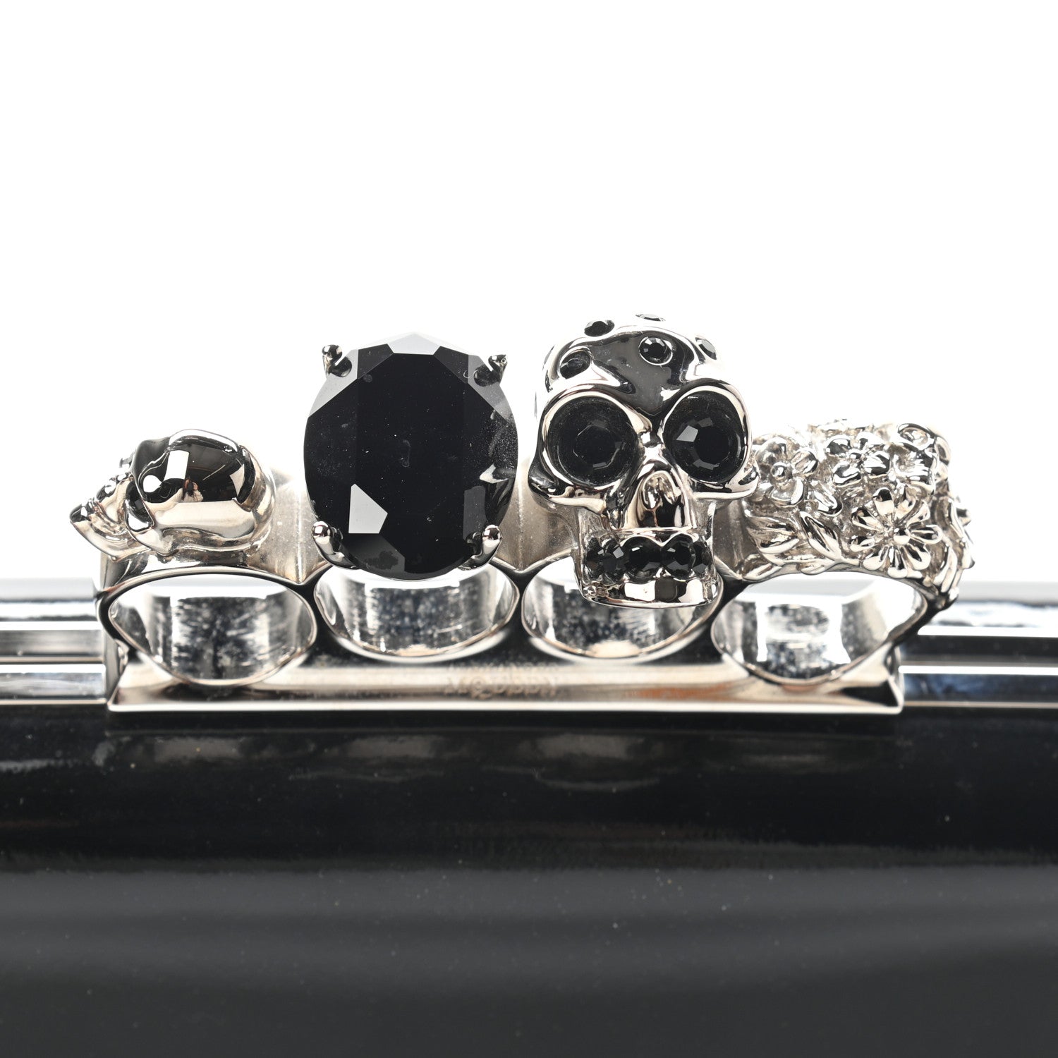 Alexander McQueen Patent Knuckle Box Clutch Black 8 of 9