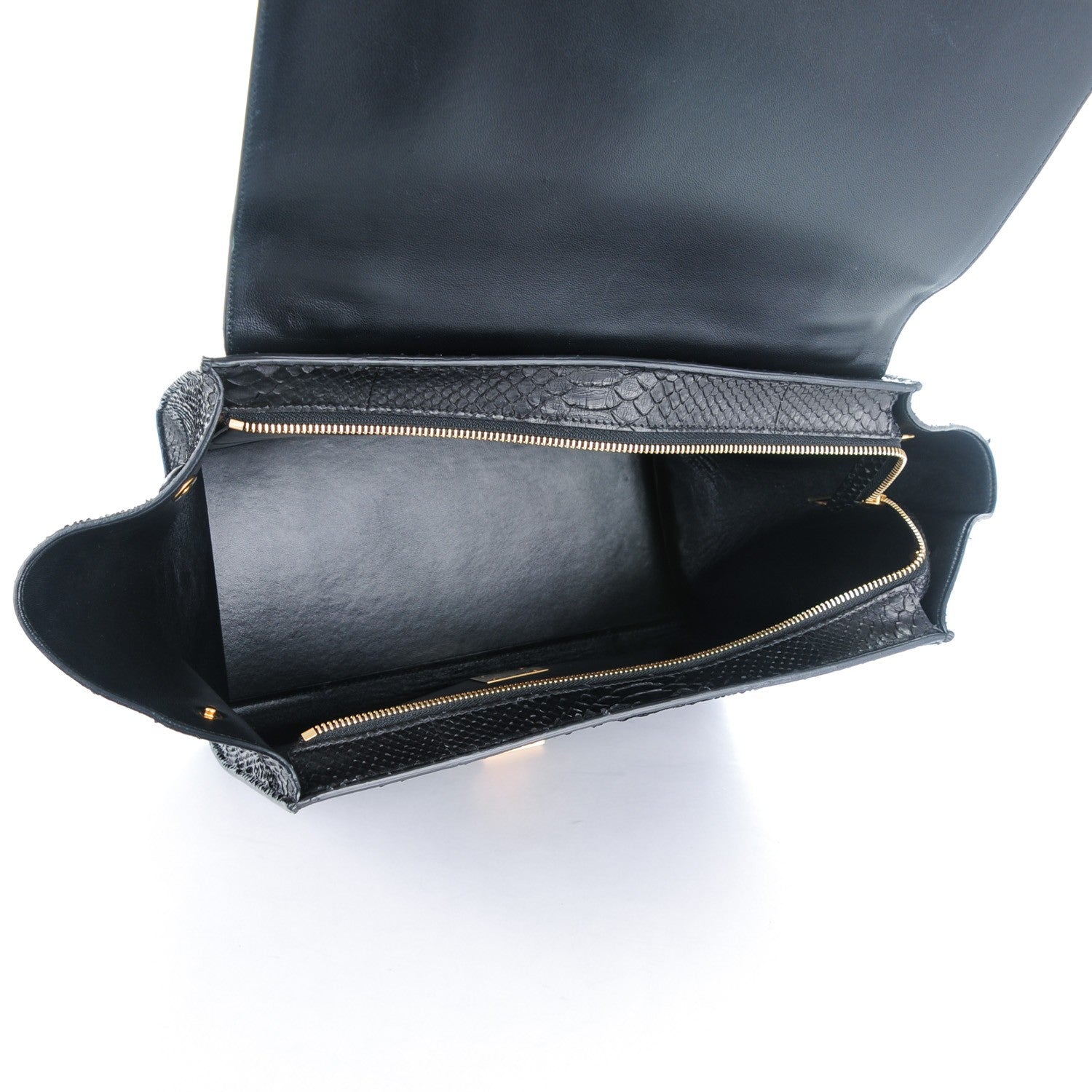 Celine Python Medium Trapeze Black 5 of 8