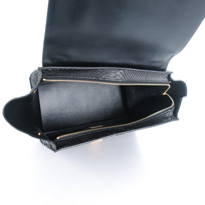 Celine Python Medium Trapeze Black 5 of 8