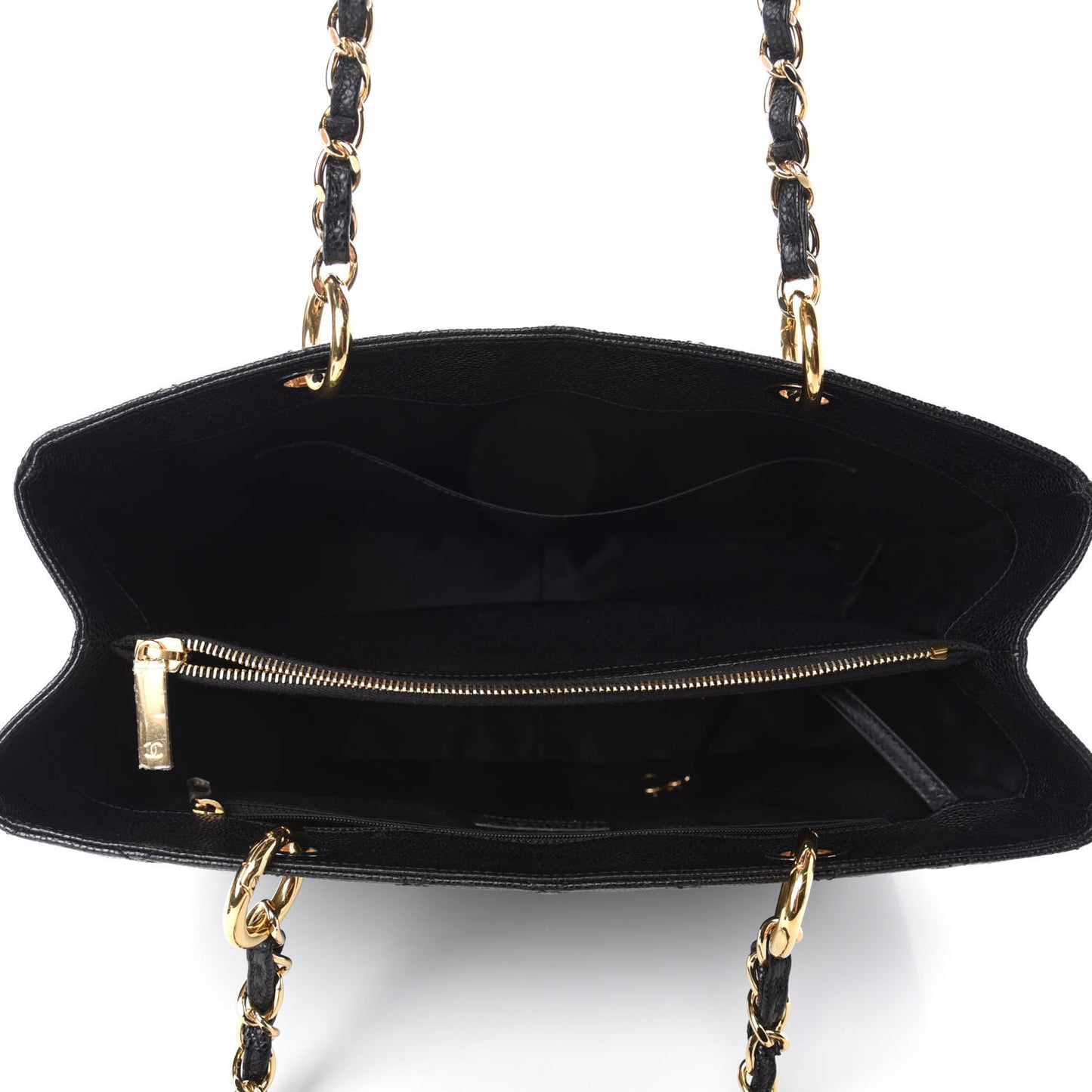 Caviar Quilted Grand Shopping Tote GST Black