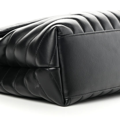 Saint Laurent Calfskin Y Quilted Monogram Monochrome Medium Loulou Chain Satchel Black 9 of 14
