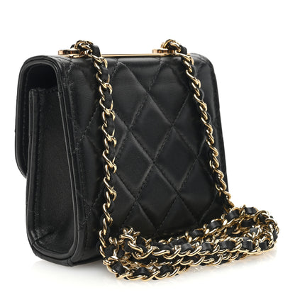 Chanel Lambskin Quilted Mini Trendy CC Clutch With Chain Black 3 of 10