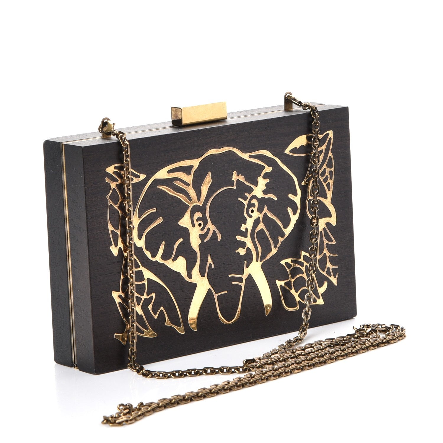 Valentino Garavani Wood Elephant Minaudiere Clutch Black 3 of 6