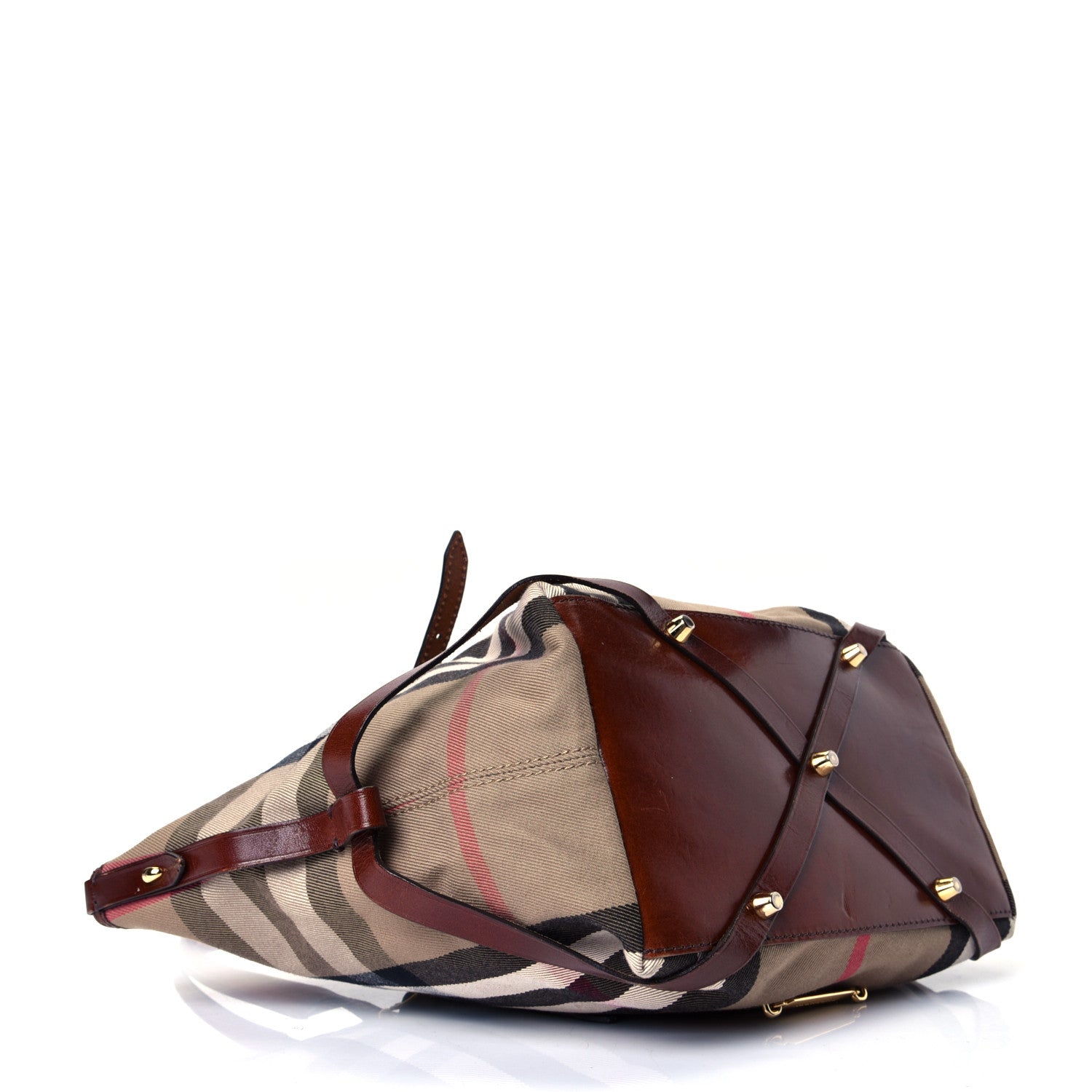 Burberry House Check Small Salisbury Tote Dark Tan 3 of 4