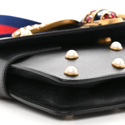 Gucci Nappa Pearl Studded Mini Queen Margaret Broadway Shoulder Bag Black 10 of 12