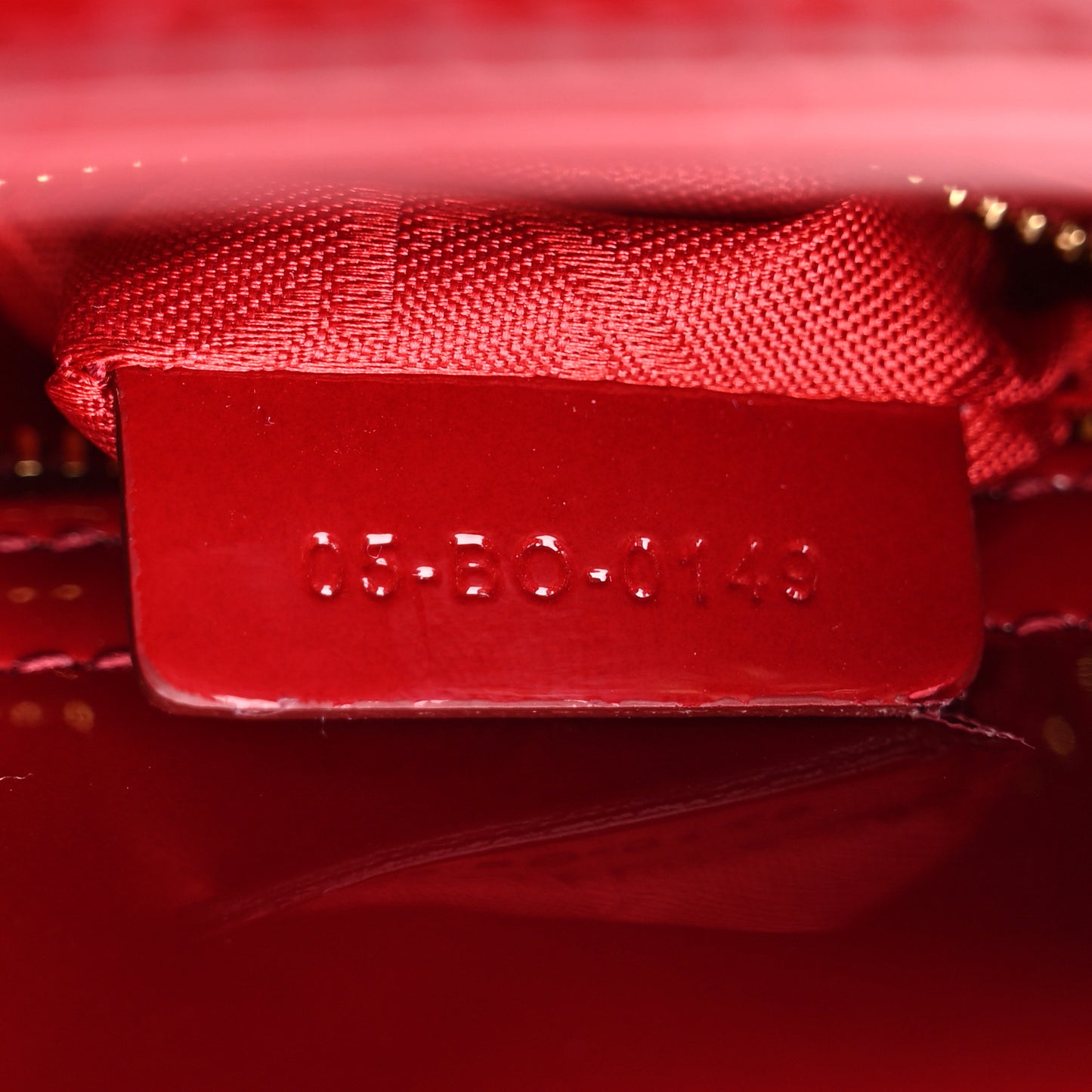 Patent Cannage Mini Lady Dior Red