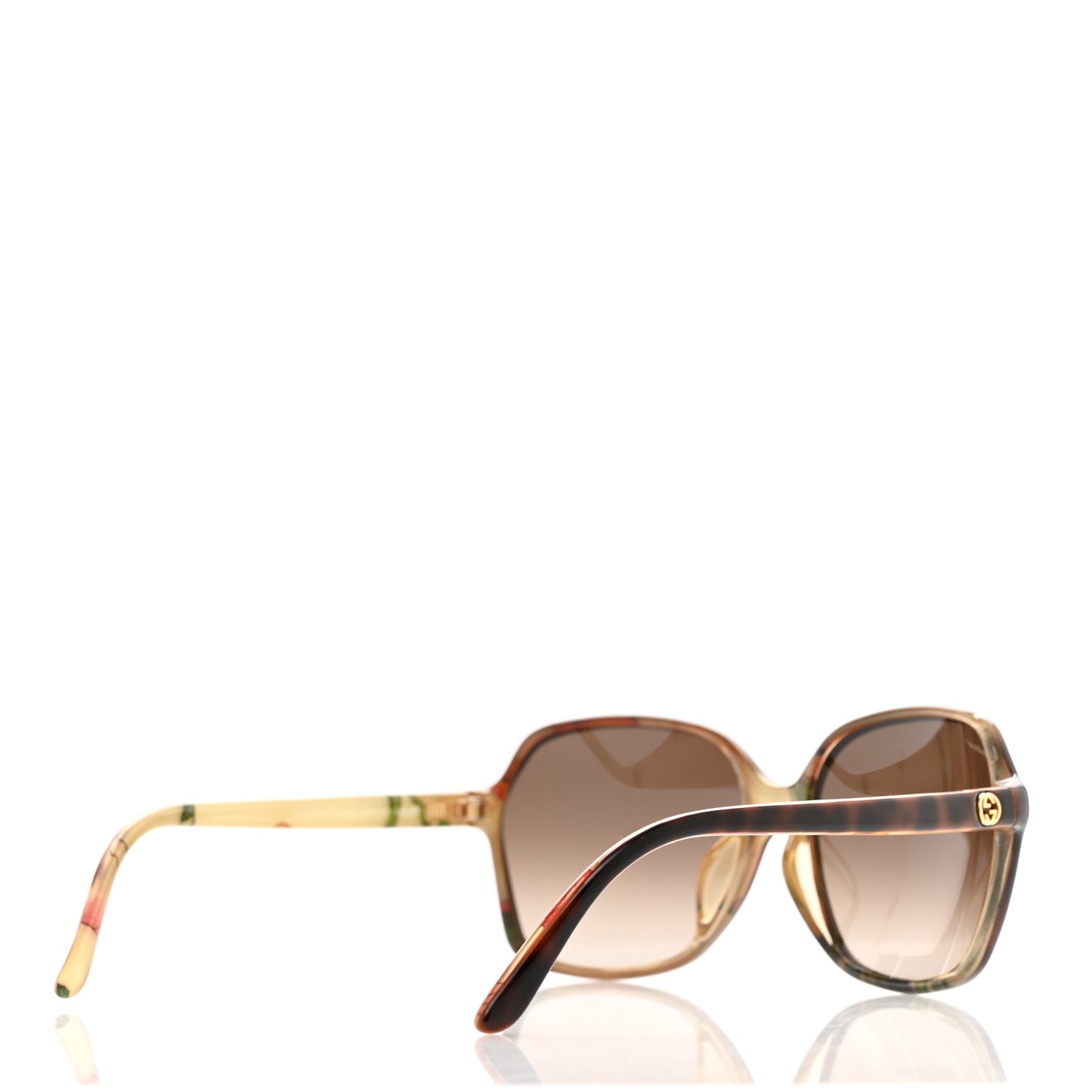 Round Floral Print Sunglasses /N/F/S Brown