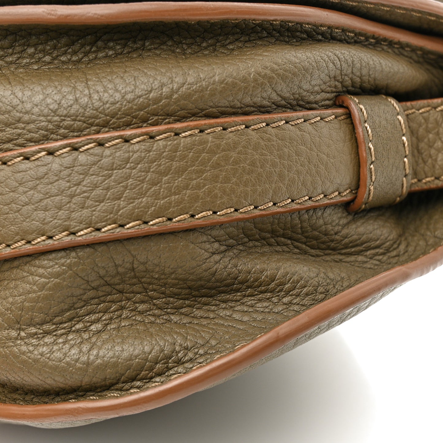 Grained Calfskin Small Marcie Saddle Bag Anchor Grey