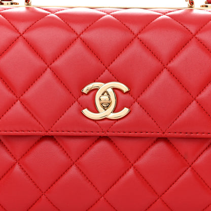 Chanel Lambskin Quilted Medium Trendy CC Flap Dual Handle Bag Red 8 of 13