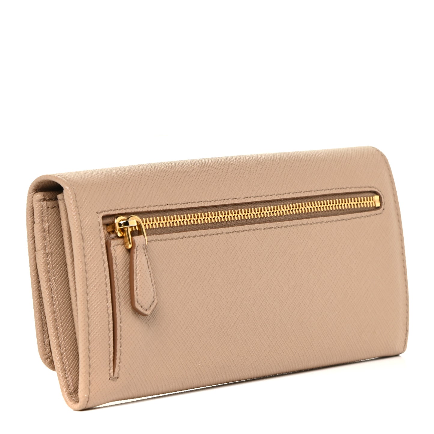 Saffiano Metal Continental Flap Wallet Cammeo