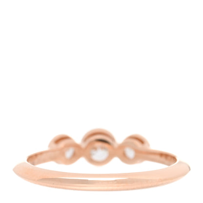 Tiffany 18K Rose Gold Diamond Three Stone Milgrain Ring 48 4.5 3 of 5