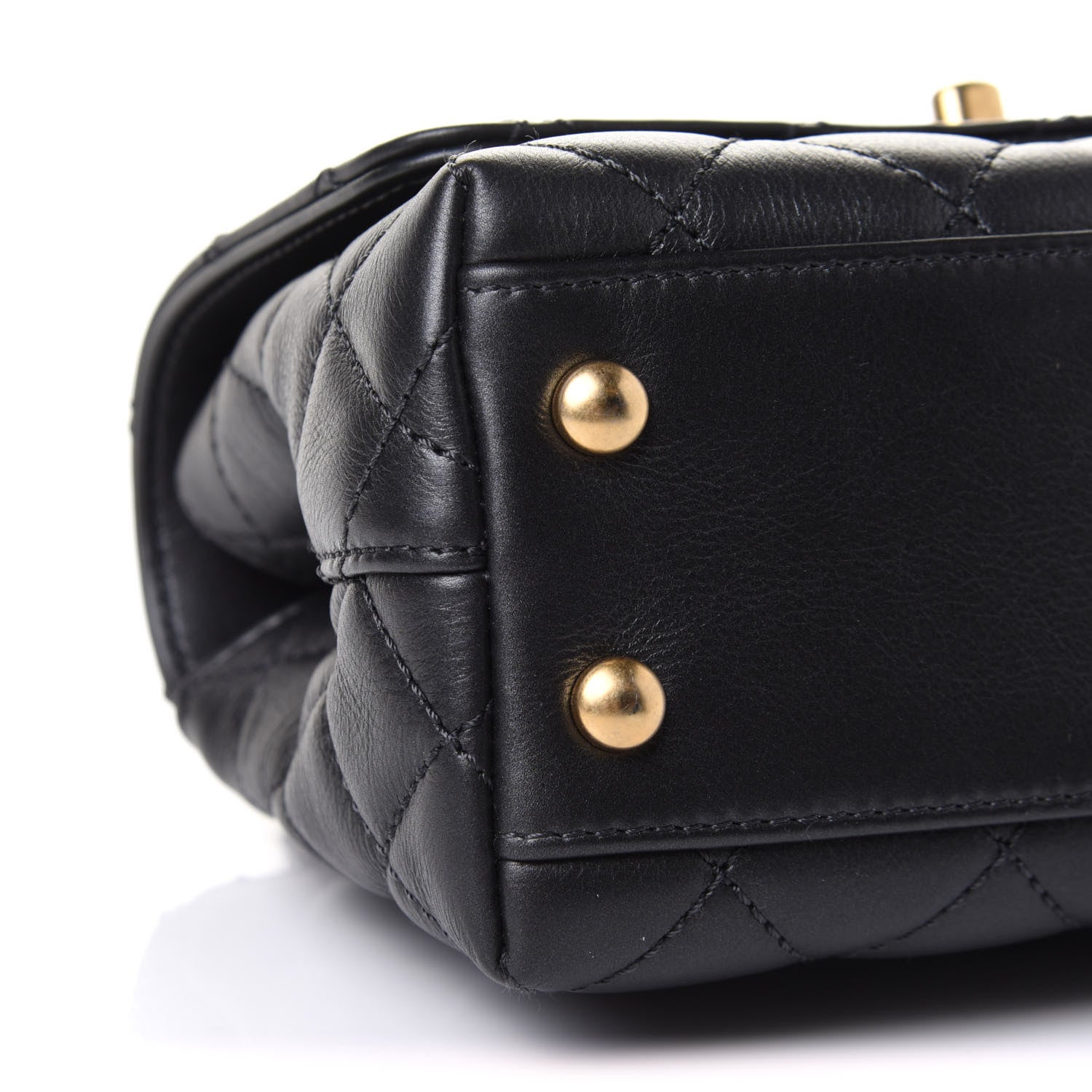 Chanel Calfskin Strass Quilted Extra Mini Coco Handle Flap Dark Grey 10 of 12