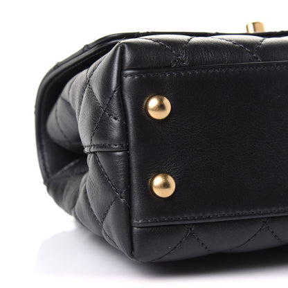 Chanel Calfskin Strass Quilted Extra Mini Coco Handle Flap Dark Grey 10 of 12