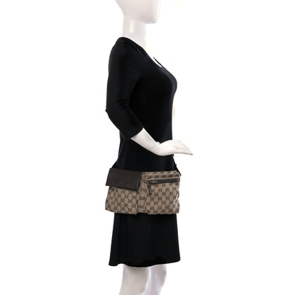 Gucci GG Monogram Double Pocket Belt Bag Dark Brown 3 of 9