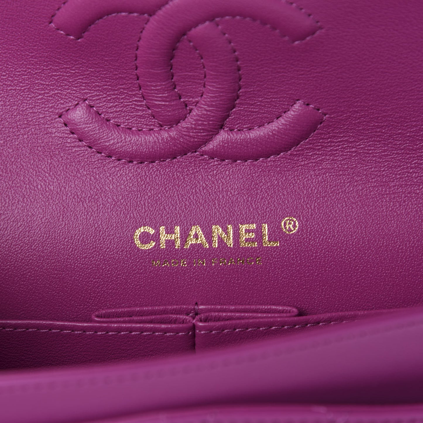 Lambskin Quilted Small Double Flap Purple