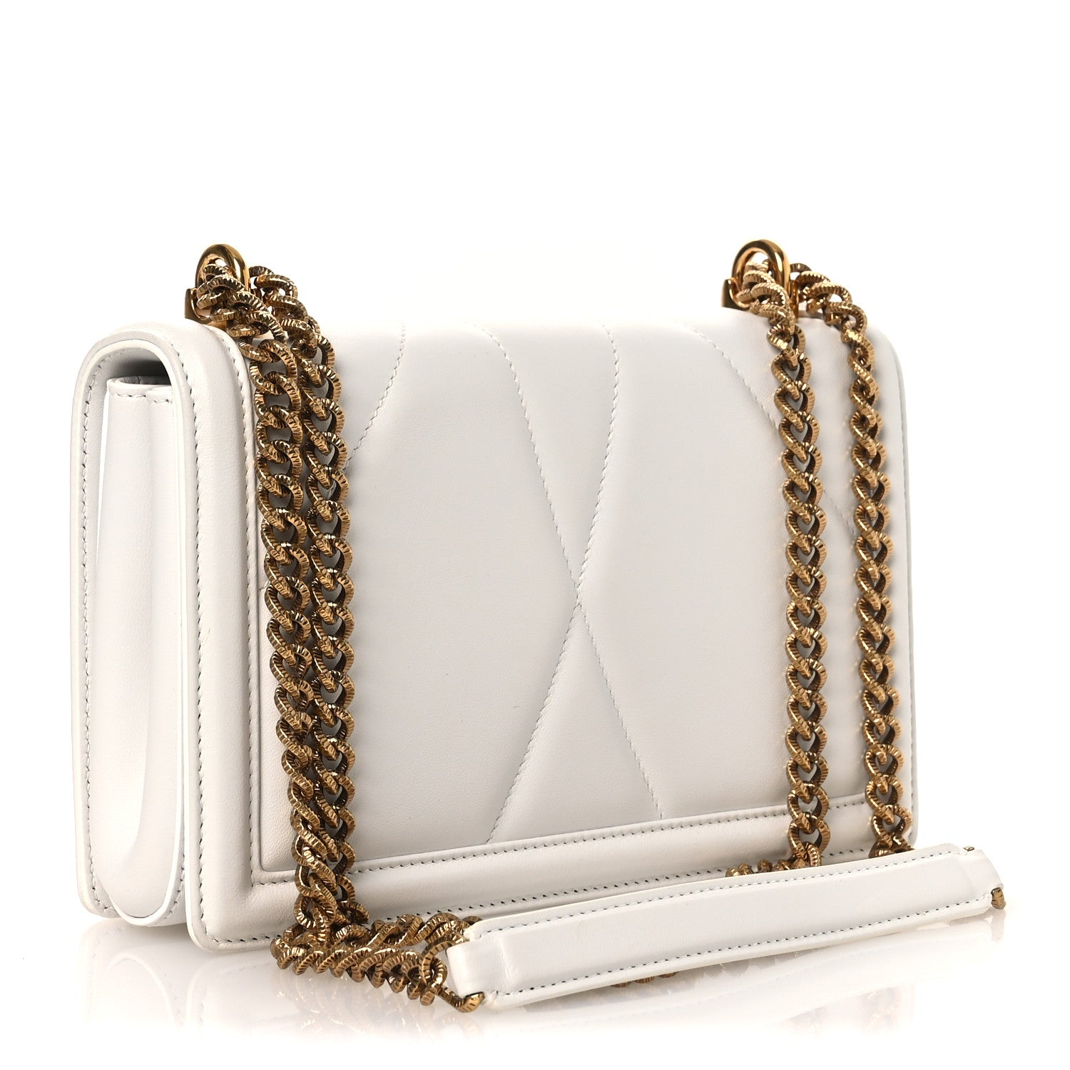Dolce & Gabbana Calfskin Medium Devotion Crossbody Bag White 3 of 11