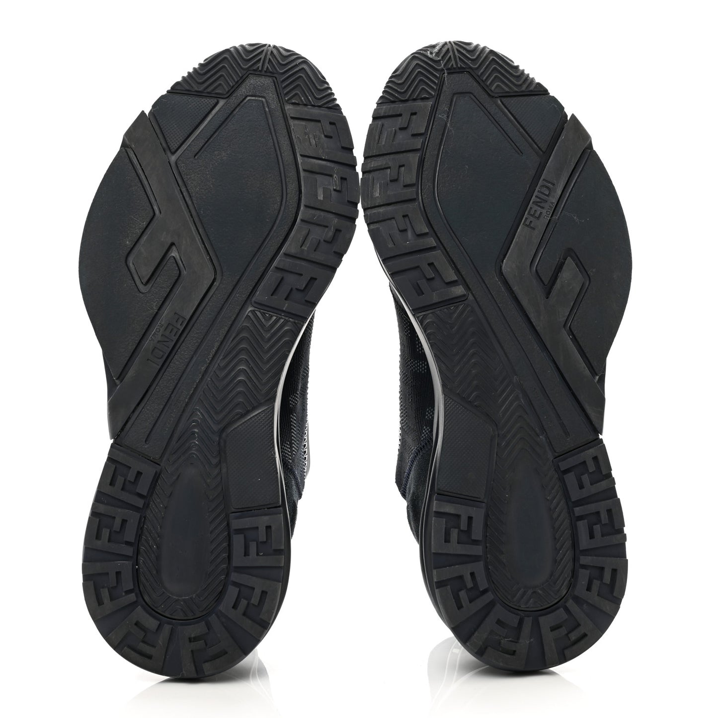 Nylon Lycra FF Mens Fendi Flow Low Top Sneakers 7 Black Navy
