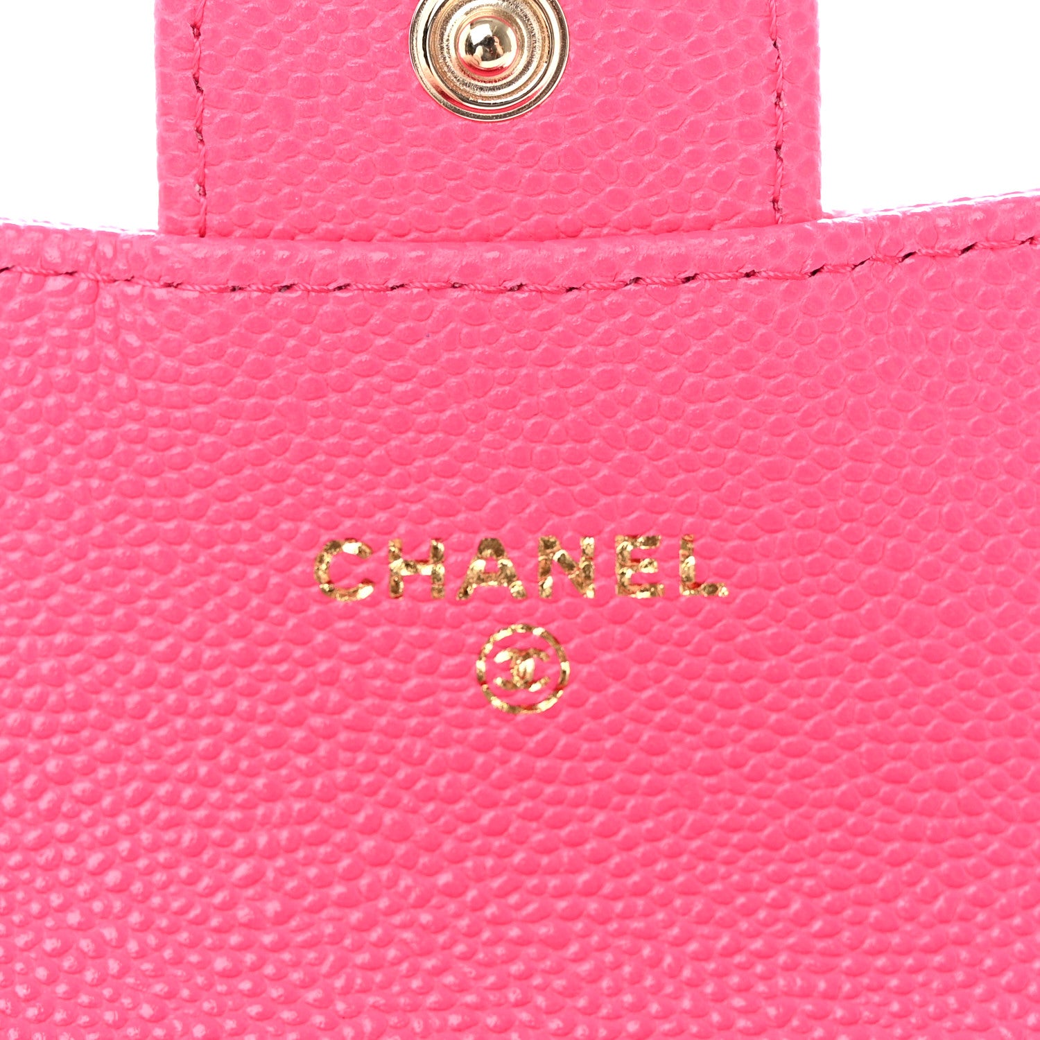 Chanel Caviar Quilted Flap Card Holder Wallet Fuchsia 6 of 9