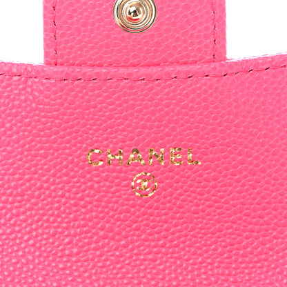 Chanel Caviar Quilted Flap Card Holder Wallet Fuchsia 6 of 9
