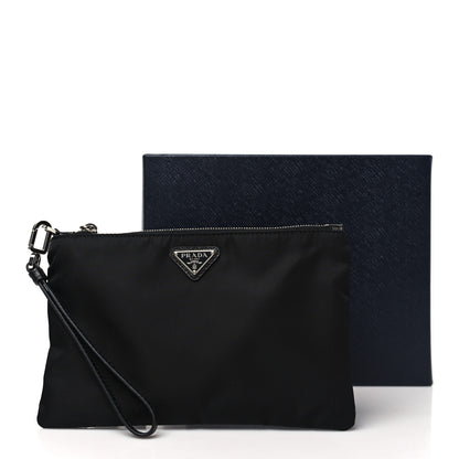 Prada Re-Nylon Saffiano Pouch Wristlet Black 8 of 8