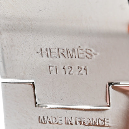 Hermes Enamel Printed Quadrige Au Fil Wide Clic Clac H Bracelet PM Or White 4 of 4