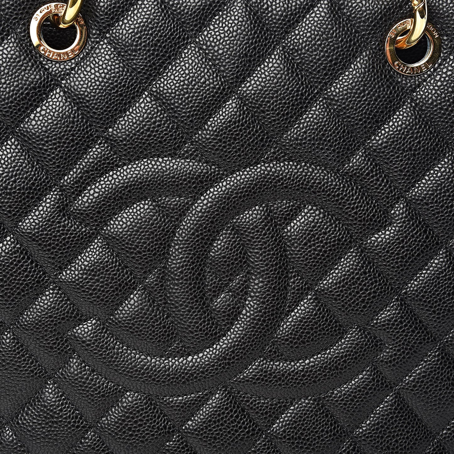 Caviar Quilted Grand Shopping Tote GST Black