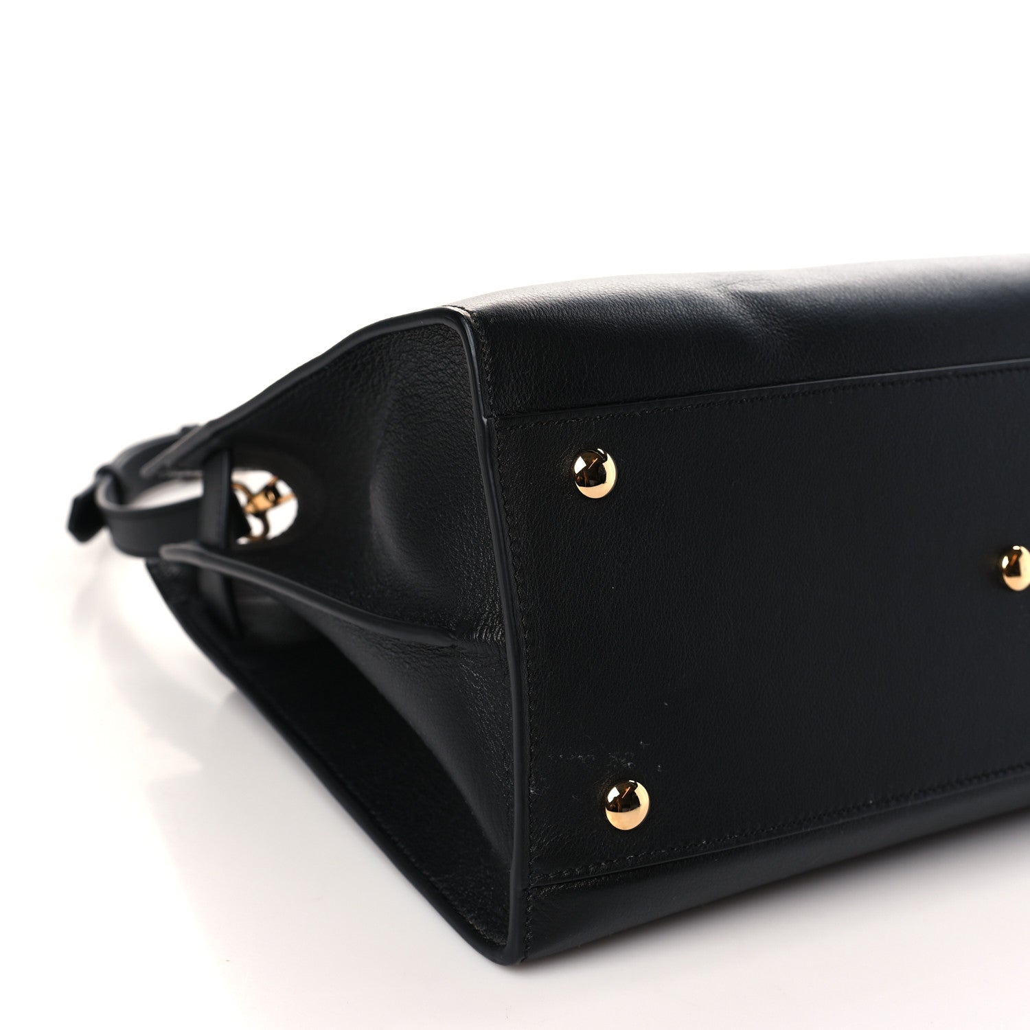 Versace Grained Calfskin Large Virtus Top Handle Shoulder Bag Black 7 of 8