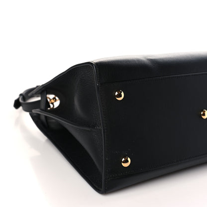 Versace Grained Calfskin Large Virtus Top Handle Shoulder Bag Black 7 of 8