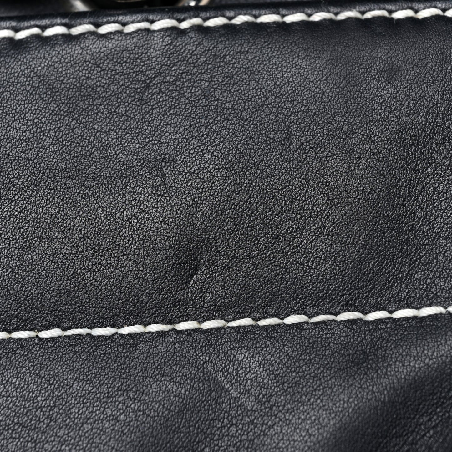 Lambskin Square Stitched Shoulder Bag Navy