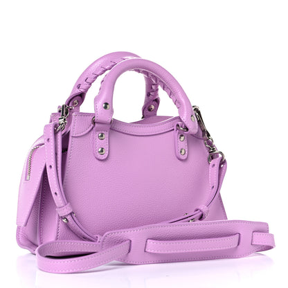 Balenciaga Grained Calfskin Neo Classic Silver Hardware Mini City Lilac 3 of 8