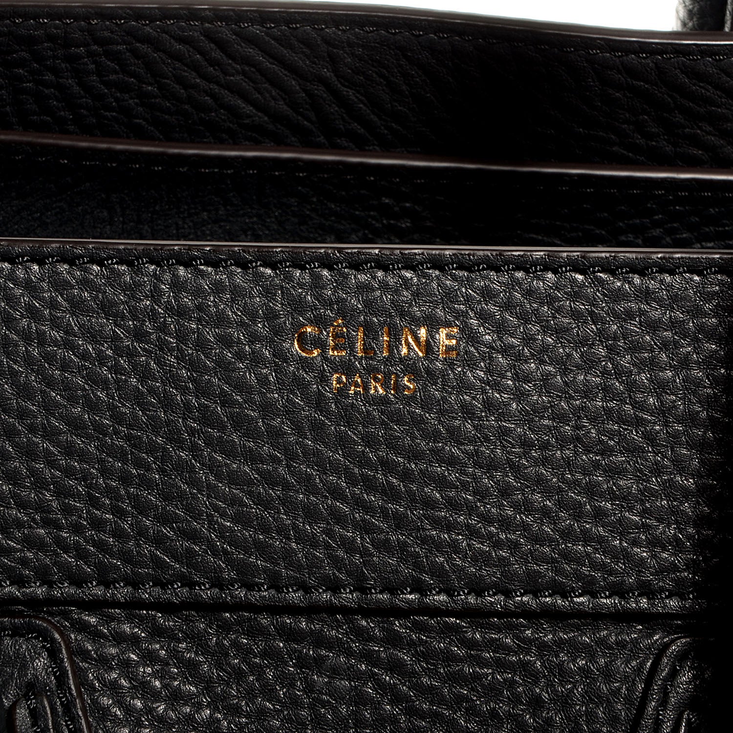 Celine Pebbled Leather Mini Luggage Bag Anthracite 9 of 9
