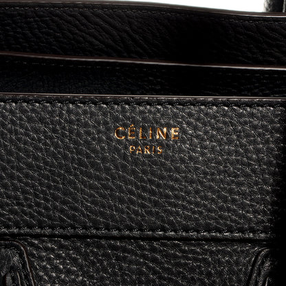 Celine Pebbled Leather Mini Luggage Bag Anthracite 9 of 9