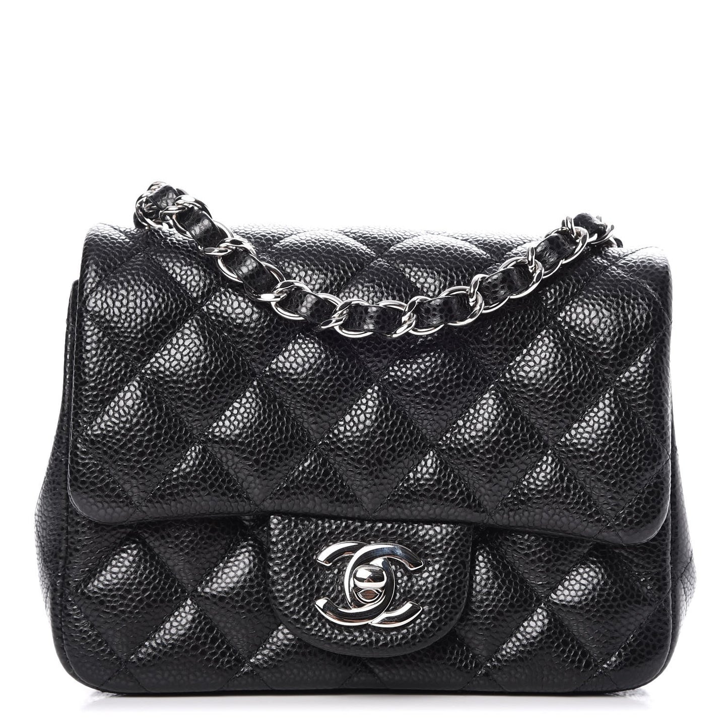 Caviar Quilted Mini Square Flap Black
