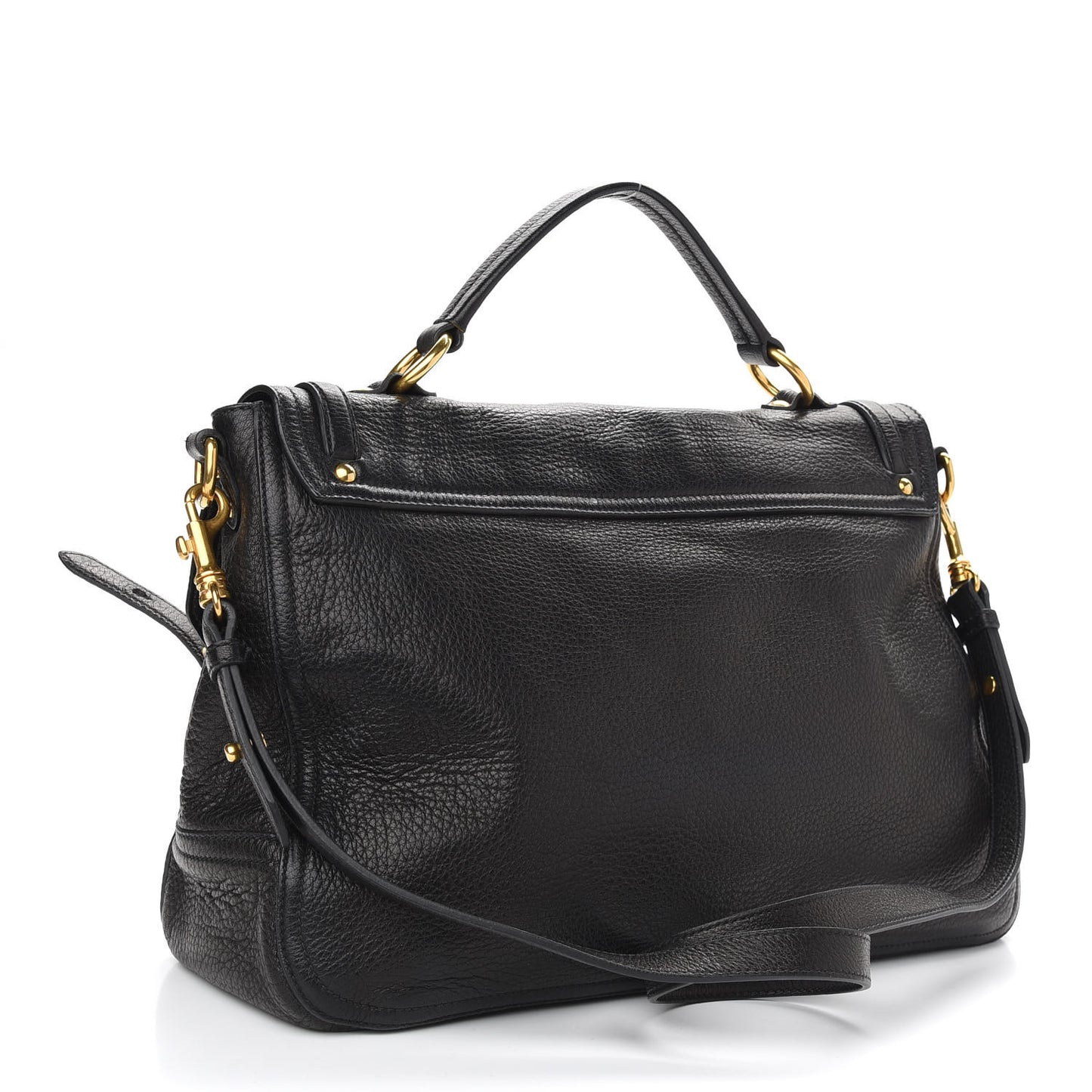 Cervo East-West Flap Satchel Black
