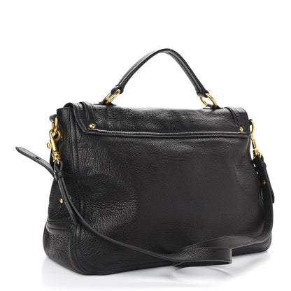 Miu Miu Cervo East-West Flap Satchel Black 3 of 9