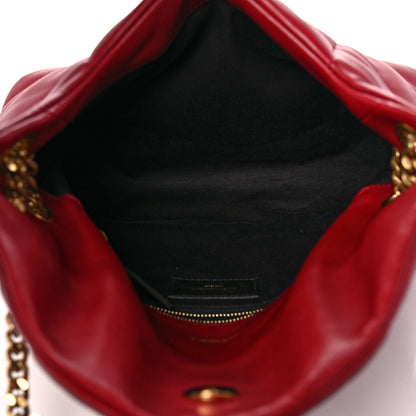 Saint Laurent Lambskin Quilted Small Loulou Puffer Monogram Chain Satchel Red 5 of 9