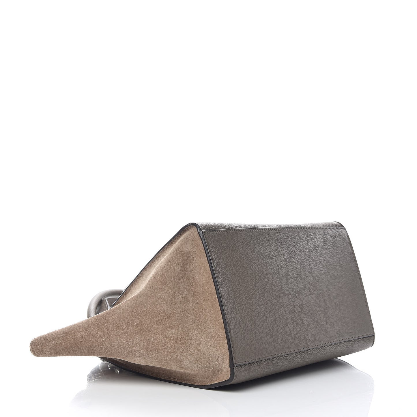 Drummed Calfskin Suede Medium Trapeze Taupe