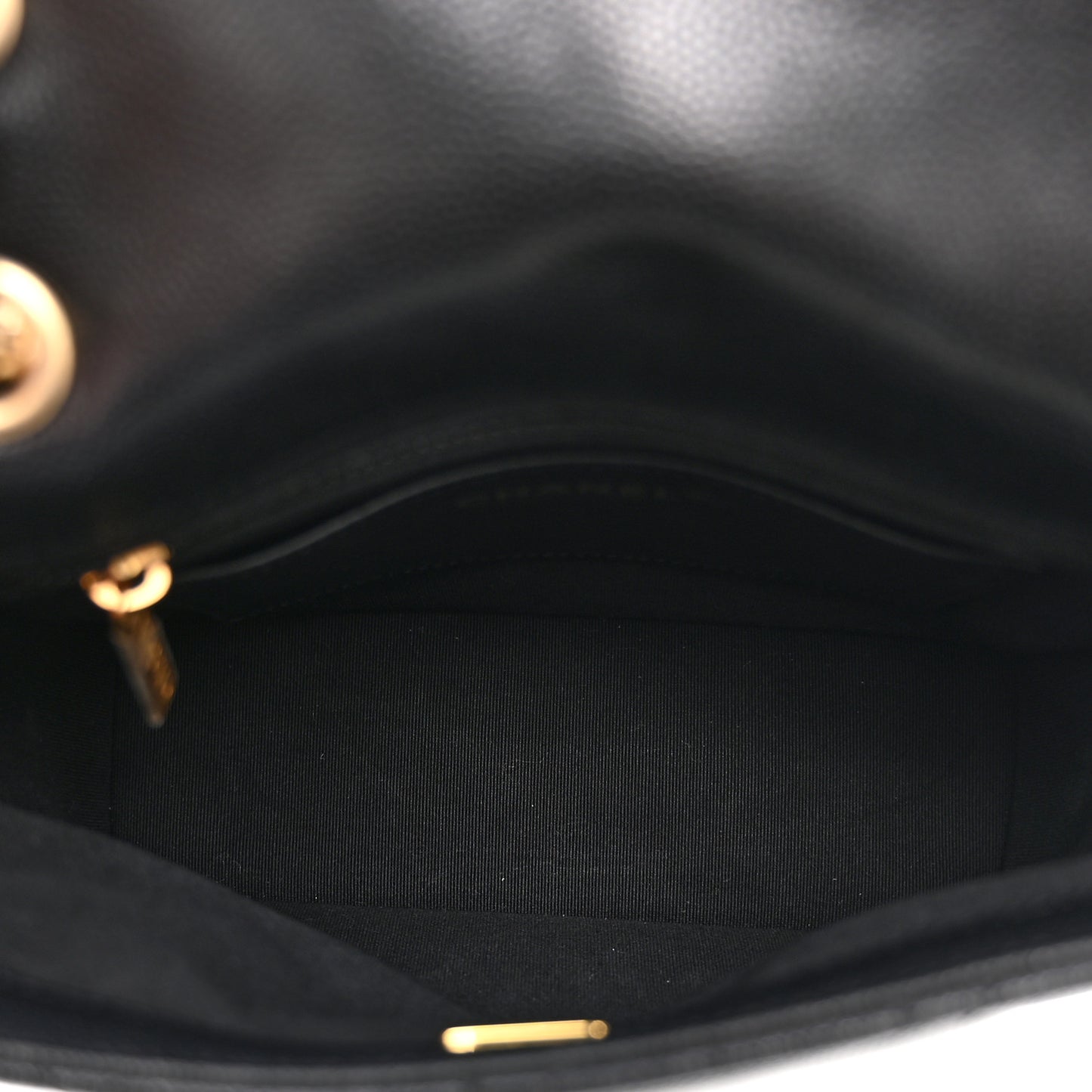 Caviar Quilted Camellia Chain Around Backpack Black
