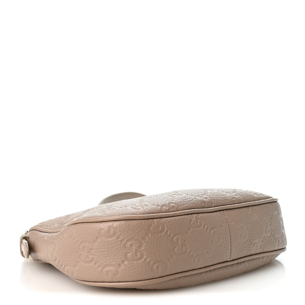 GG Grainy Calfskin Emblem Medium Half Moon Shoulder Bag Taupe