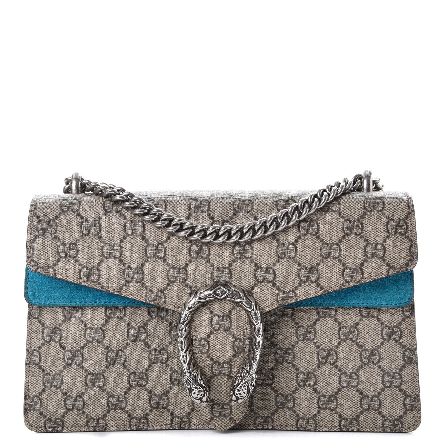 Gucci GG Supreme Monogram Small Dionysus Shoulder Bag Bright Turquoise 1 of 9